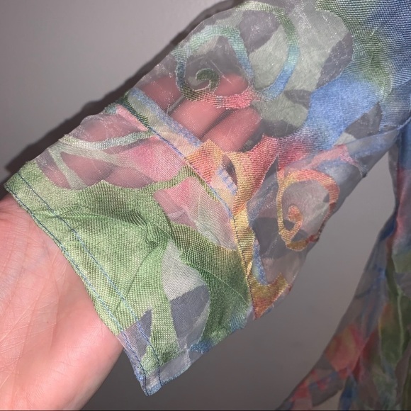 Pastel Floral Button Up Blouse - Picture 4 of 8